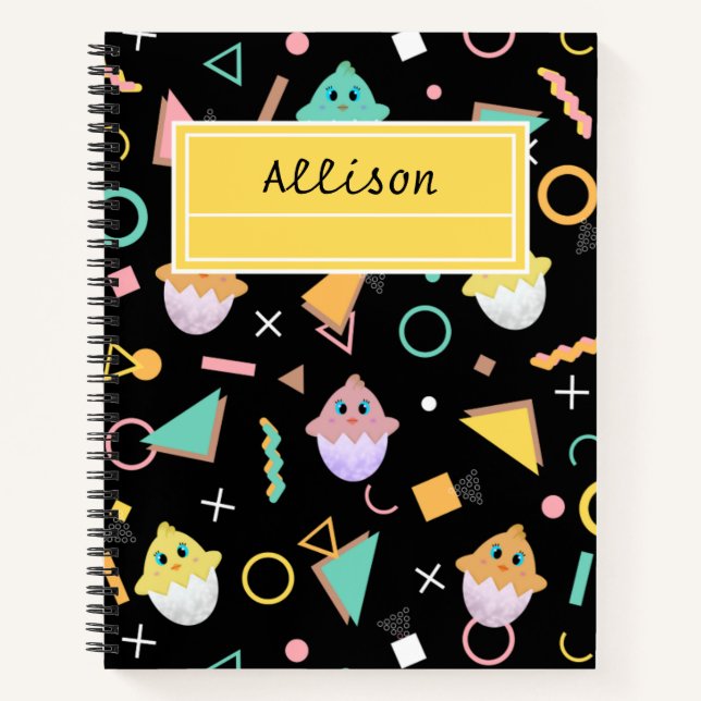 Black Baby Chick Notebook (Front)