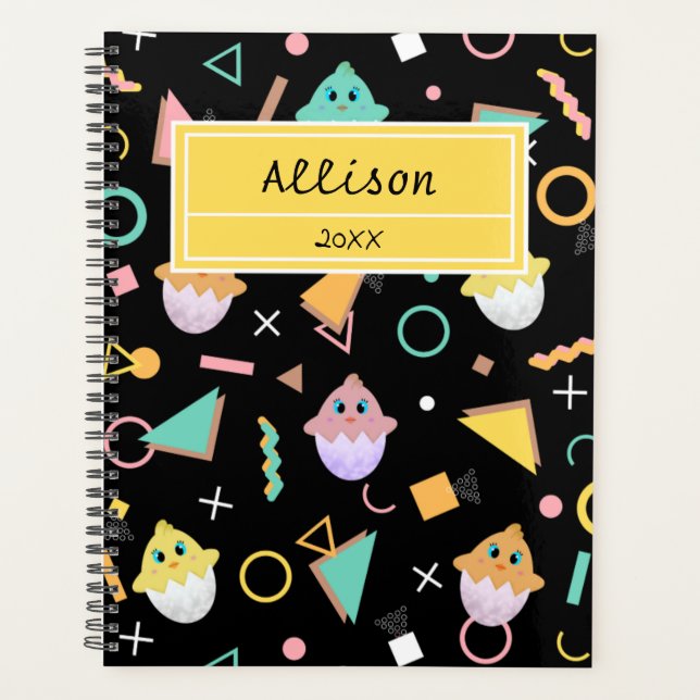 Black Baby Chick Planner (Front)