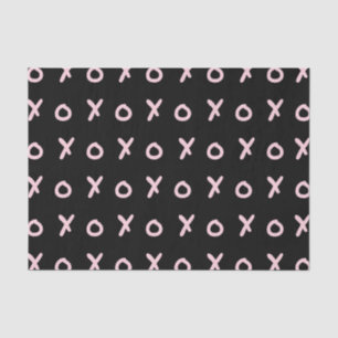 Black & Baby Pink X O XO XO's Trendy Cute Tissue Paper