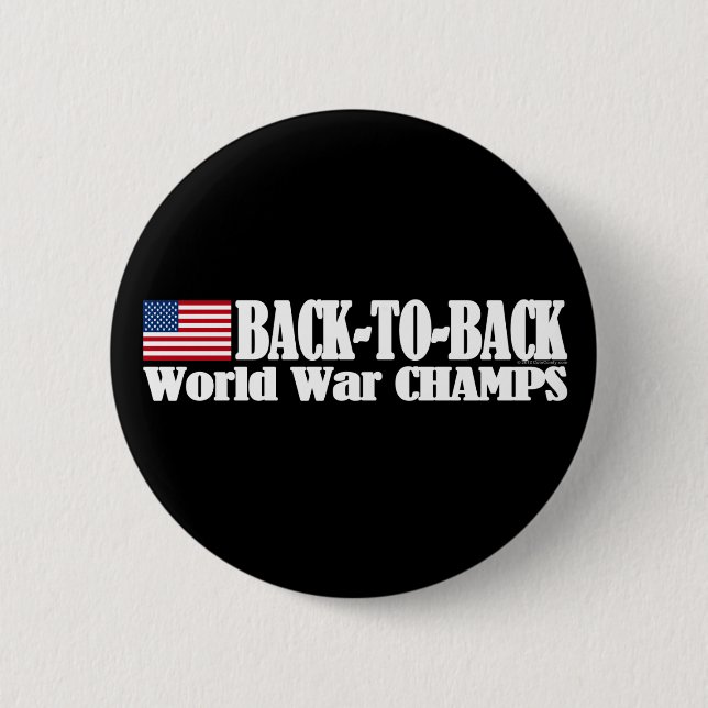 Black Back-To-Back USA Champs 6 Cm Round Badge (Front)