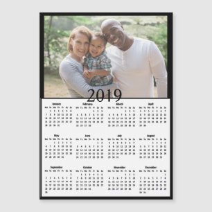 Black Background 2019 Calendar Photo Magnet
