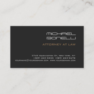 Black Background Attorney at Law Business Card
