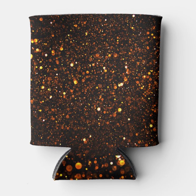 Black Background Beautiful Bokeh Can Cooler (Front)