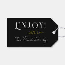 Black Background Customised Gift Tag