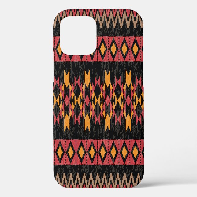 Black Background, Geometric Modern Pattern. Case-Mate iPhone Case (Back)