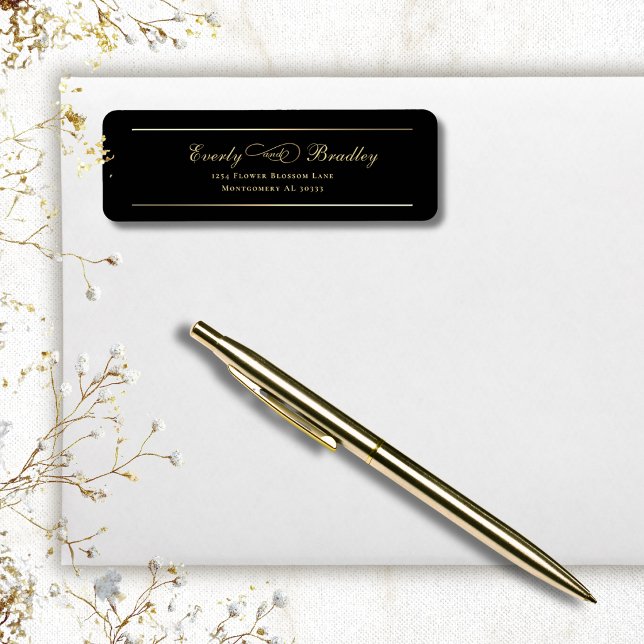 Black Background Gold Script Border Elegant Return (Creator Uploaded)