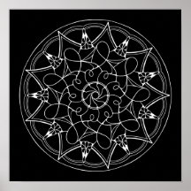 Black Background Mandala Large Adult Colouring