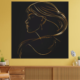 Black Background Modern Wall Art”Stretched Canvas 