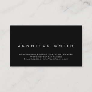 Black Background Plain Standard Size Business Card