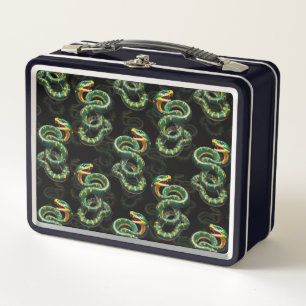 Black Background Snake Pattern Design  Metal Lunch Box