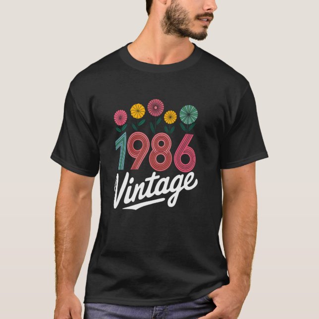 Black Background White Print T-Shirt (Front)