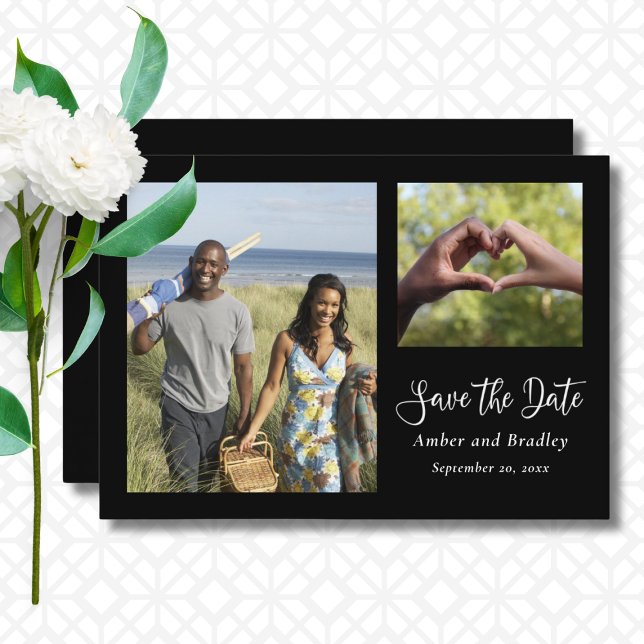 Black Background White QR Code Save the Date  Invitation (Creator Uploaded)