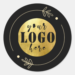 Black Background Your logo here Classic Round Sticker