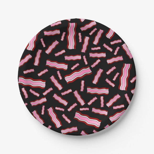 Black bacon paper plate (Front)