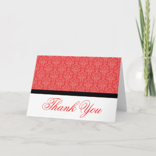 Black Badge Damask Thank you Notes