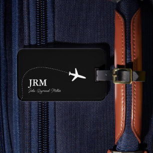 Black BagTag for Aeroplane Travel Baggage Luggage Tag