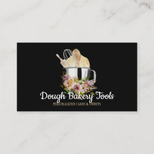 Black Bakery Homemade Patisserie Pastry Dough Business Card