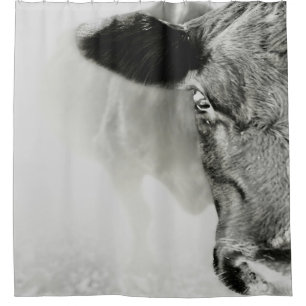 Black Baldie Shower Curtain