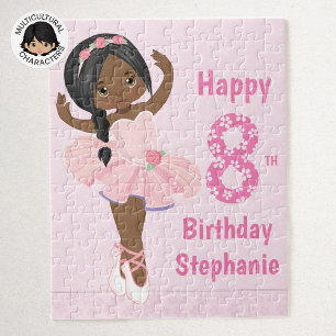 Black Ballerina Happy Birthday Jigsaw Puzzle