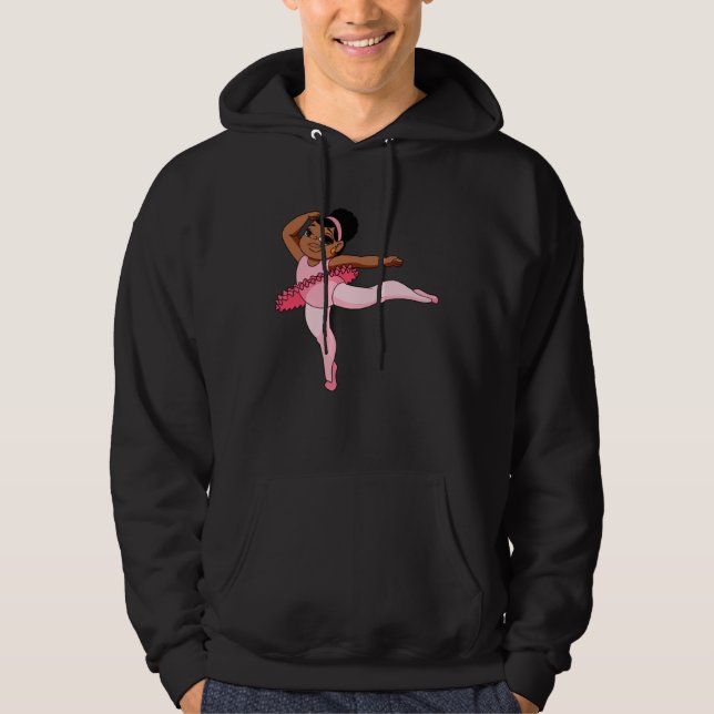 Black Ballerina little girl Hoodie (Front)