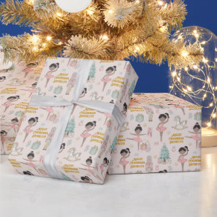 Black Ballerina Personalised Nutcracker Wrapping Paper