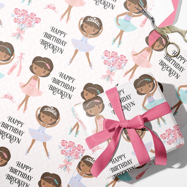 Black Ballerina Personalised Wrapping Paper (Creator Uploaded)