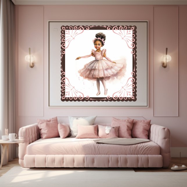 Black Ballerina, Pink Tutu, Pink Floral Headband Poster (Creator Uploaded)