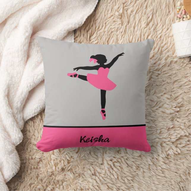 Black Ballerina Silhouette Personalised  Cushion (Blanket)