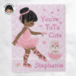 Black Ballerina Tutu Cute Jigsaw Puzzle<br><div class="desc">Personalised Multicultural "You're TuTu Cute" ballerina. Please check out more of my personalised gifts.</div>