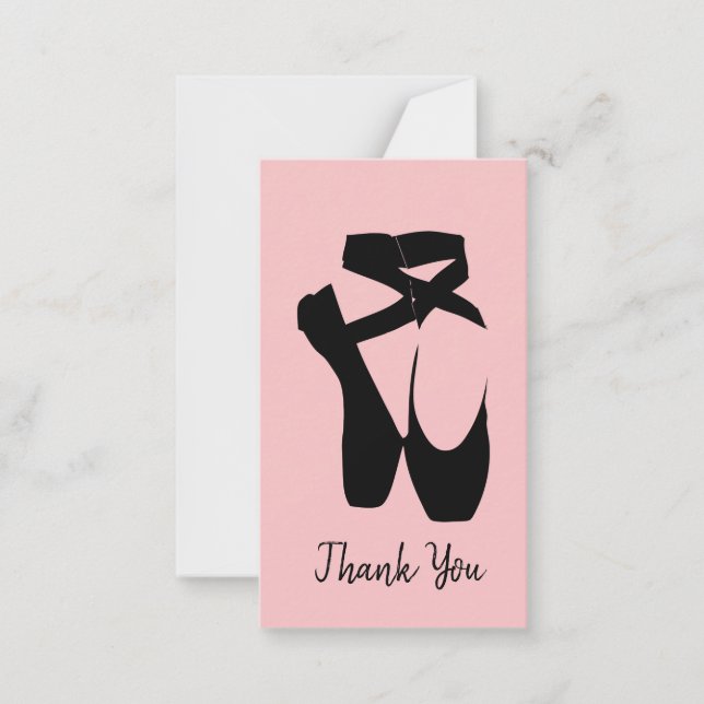 Black ballet  pointe shoes card (Front)