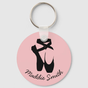 Black ballet  pointe shoes key ring