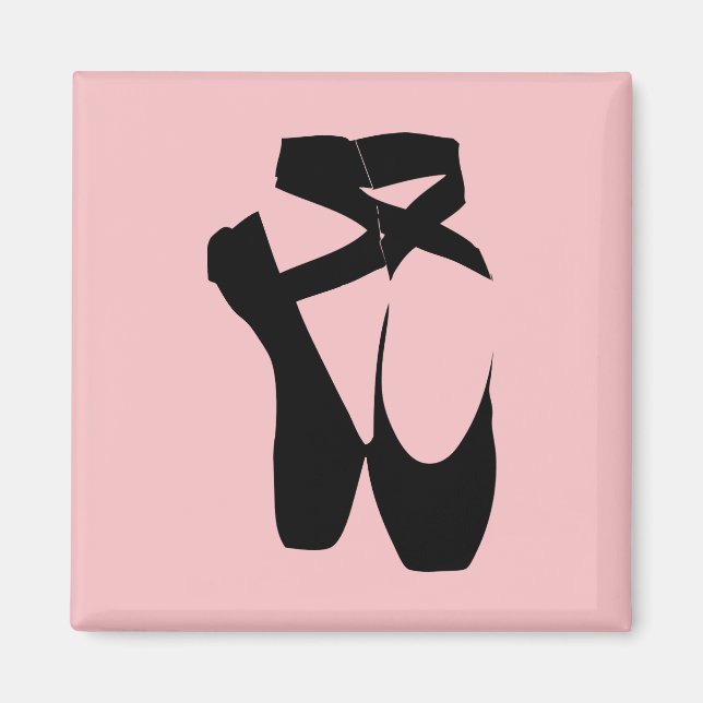 Black ballet  pointe shoes magnet (Front)