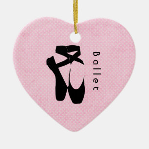 Black Ballet Shoes En Pointe Ceramic Tree Decoration