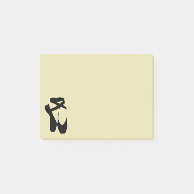 Black Ballet Shoes En Pointe Post-it Notes (Front)