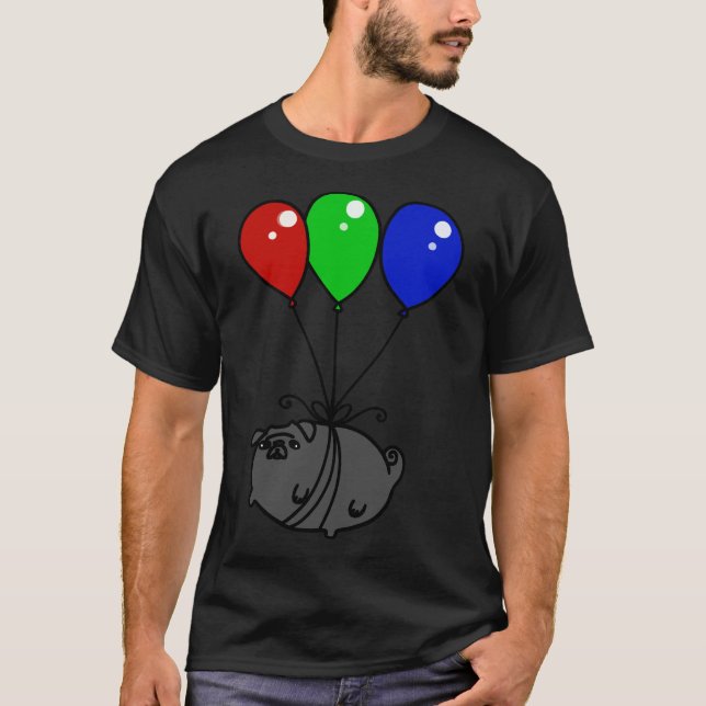 Black Balloon Pug 651 T-Shirt (Front)