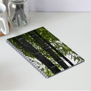 Black Bamboo Plants Floral Notebook