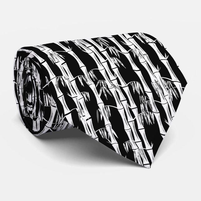 Black Bamboo Tie (Rolled)