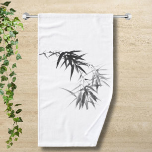 Black Bamboo Twig Hand Towel