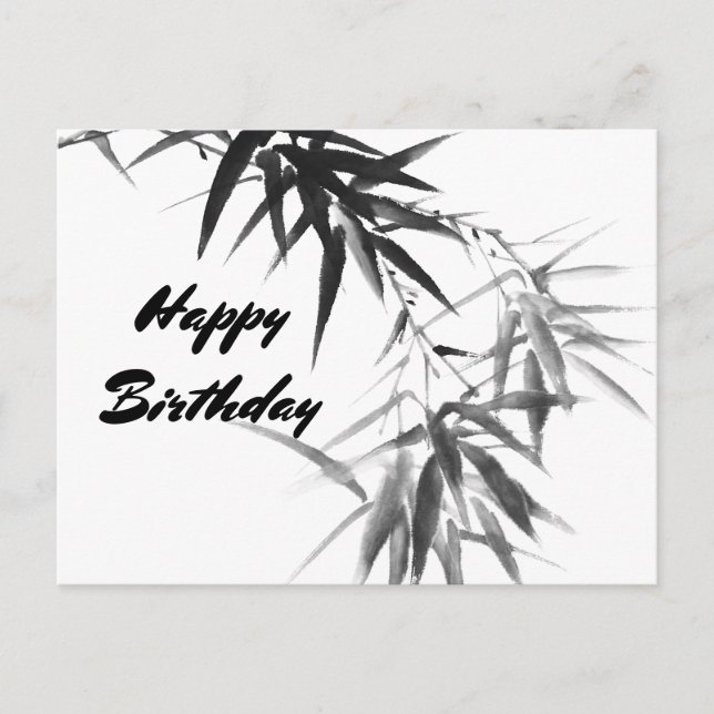 Black Bamboo Twig Postcard (Front)