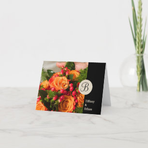 Black band custom photo monogram letter thank you