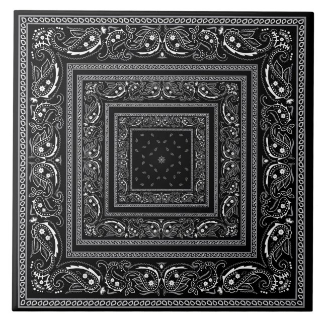 Black Bandanarama  Tile (Front)