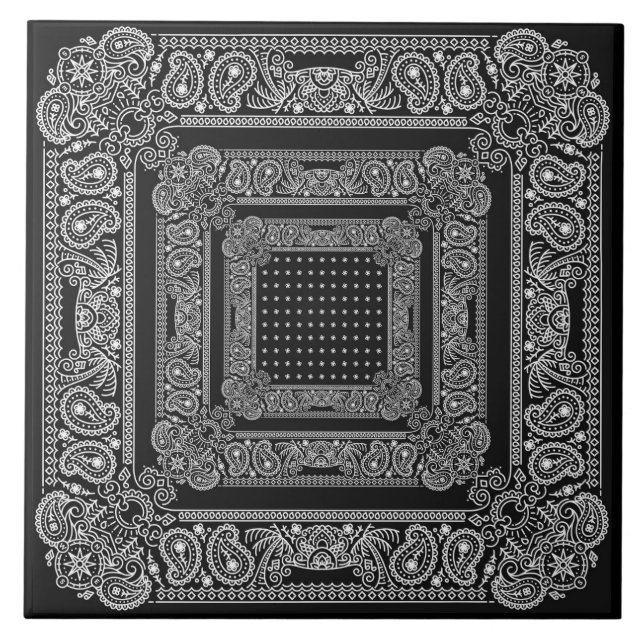 Black Bandanarama Two Bandanna Tile (Front)