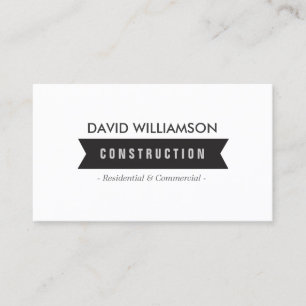BLACK BANNER CONSTRUCTION, BUILDER, ARCHITECT BUSINESS CARD
