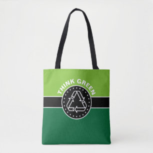 Black Banner & DARK GREEN Rectangle + your ideas Tote Bag