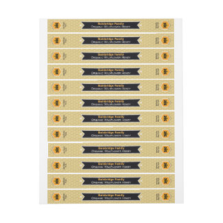 Black Banner Golden Honey Jar Lid Security Label