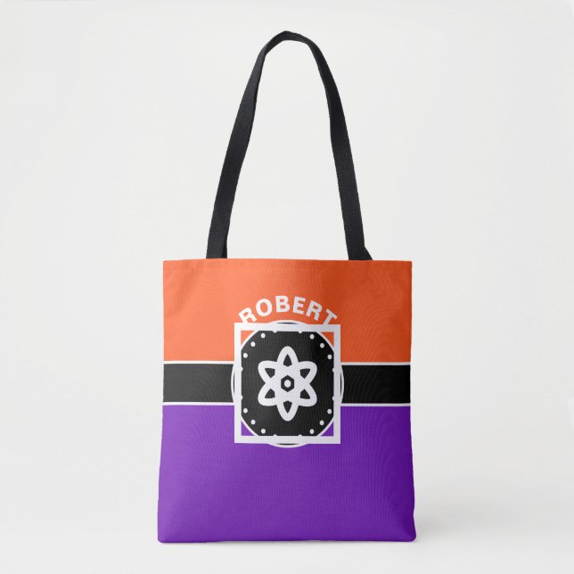 Black Banner & purple Rectangles + your ideas Tote Bag (Front)