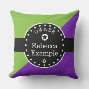 Black Banner & Rectangles - purple + your ideas Outdoor Cushion