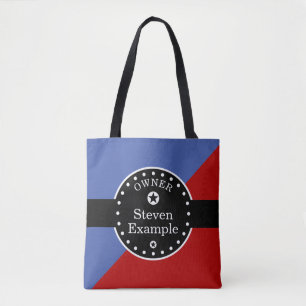 Black Banner & Rectangles - red + your ideas Tote Bag