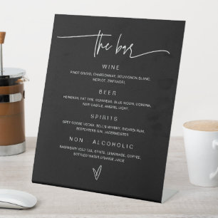 Black Bar Menu Wedding Drink Sign Reception Decor