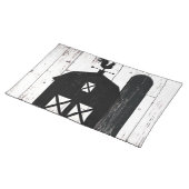 Black Barn White Wood Rustic Farmhouse Country Placemat (On Table)